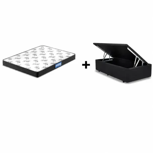 Baú Base Solteiro com Molas Ensacadas 20cm para Conforto e Organização!