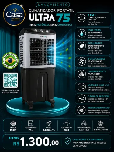 Climatizador Portátil Ultra 75 litros