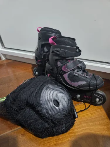 Patins Oxelo Active Fit Preto com Rosa - 38