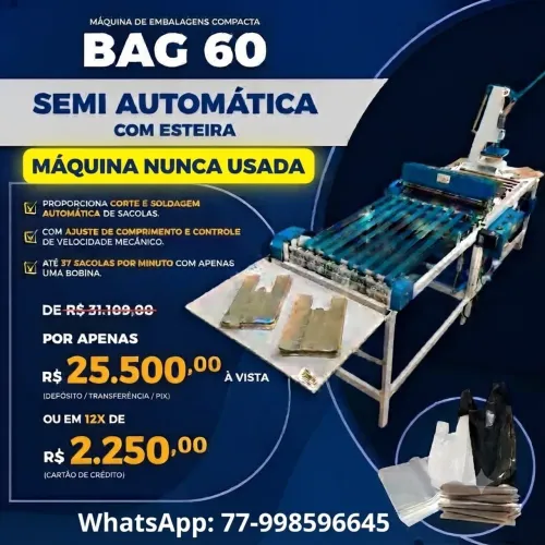 MÁQUINA DE FAZER SACOLA ( COMPACTA PRINT ) *NOVA*