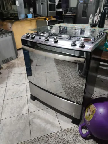 Fogão 5 Bocas Muller em Inox Espelhado Tripla Chama