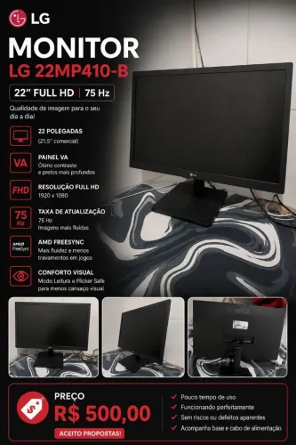 Monitor LG 22" Tela VA 