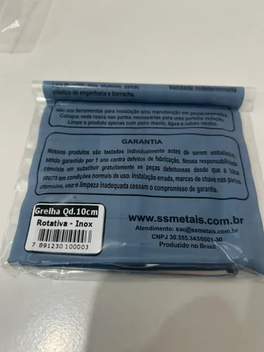 Ralho grelha inox 10cm novo na caixa