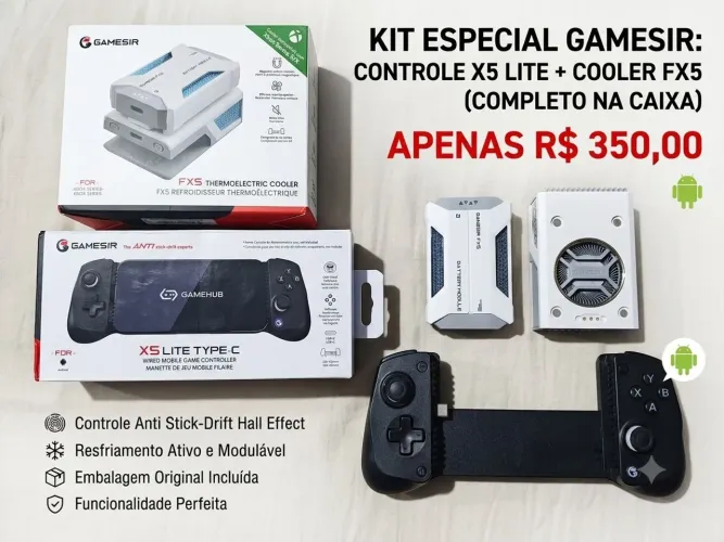 Controle gamesir x5 lite+ cooler FX5 