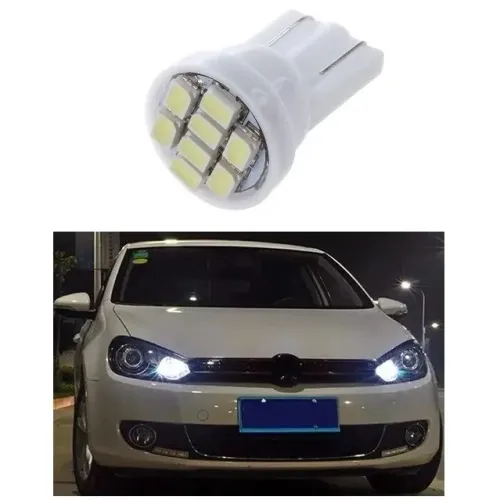 Lâmpada T10 8 leds pingo branca 6500k