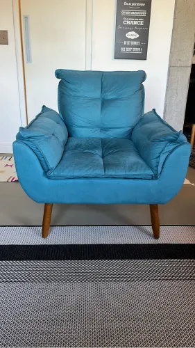 Kit 2 Poltronas Azul Turquesa