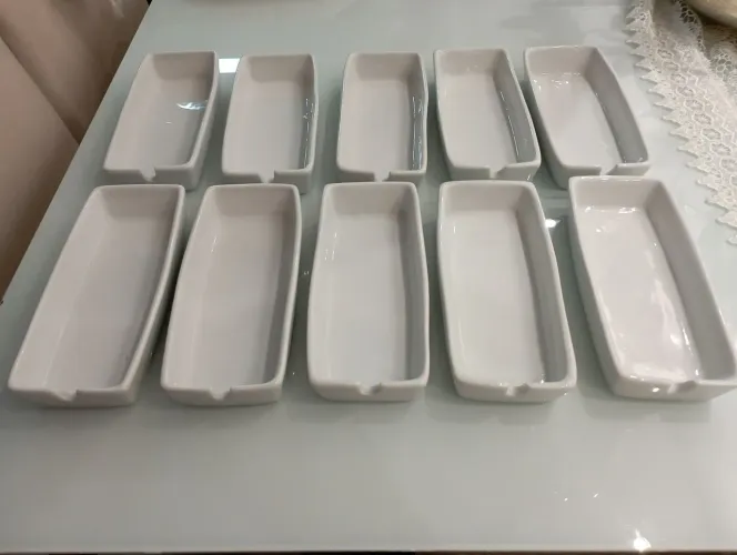 Travessinha Retangular C/suporte Espetinho 10 Pçs Novo