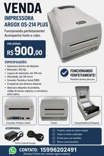 Impressora Argox OS 214 Plus
