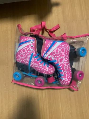 Patins Infantil 4 Rodas Roller tam. 36 Luna Rosa+ cotoveleira e joelho irá de proteção
