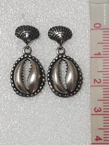 par de brincos de prata 950, 2,6cm x 1,2cm
