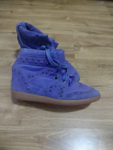 Tênis Sneaker com Salto e Spikes Schutz Roxo - Tam. 37 Original