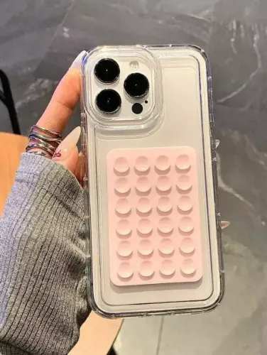 Adesivo Silicone Ventosa Fixa Celular em Vidro Espelho Parede