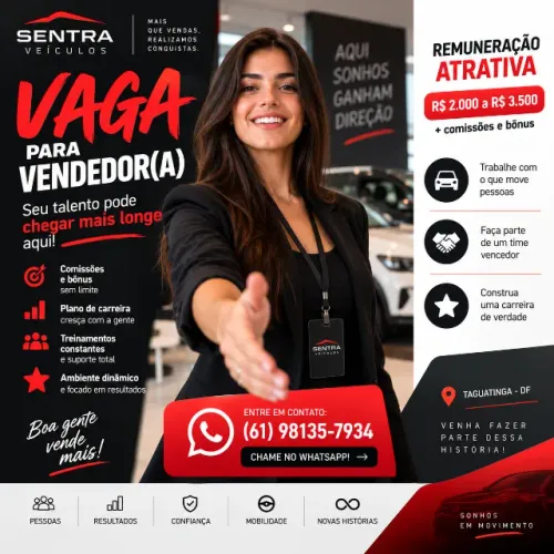 REPRESENTANTE DE VENDAS | CONTRATAÇÃO IMEDIATA
