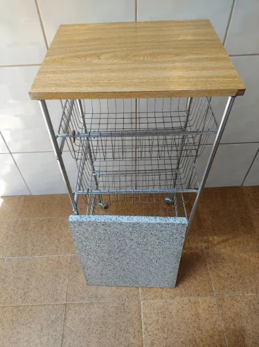 Fruteira inox com 2 tampos