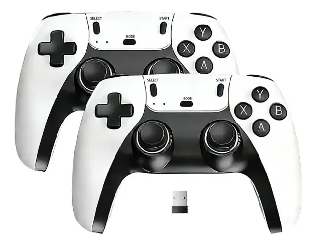 Kit 2 Controles Gamer Sem Fio Com Usb, Tvbox E Android