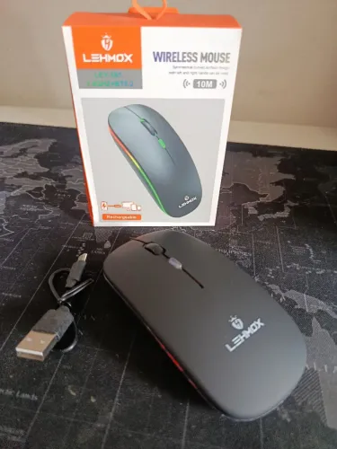 Mouse Slim recarregável 2 em 1 via Bluetooth e adaptador USB / SUPER DESCONTO 