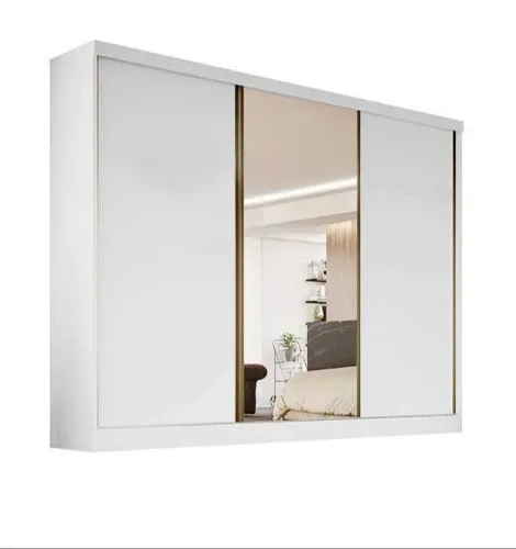 Guarda Roupa Anna 100% MDF com Espelho 3 portas de correr 4 gavetas -FAZEMOS ENTREGA!