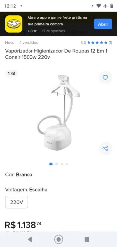 Passador de roupa a vapor tá defeito na tomada trocando funcionando perfeitamente 