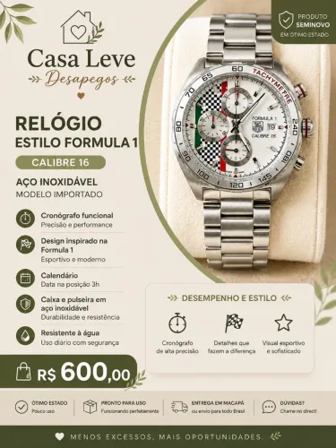 RELÓGIO ESTILO FORMULA 1 ? R$ 600
