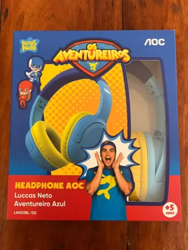 Headphone Bluetooth Infantil AOC LN001BL/00 Azul original