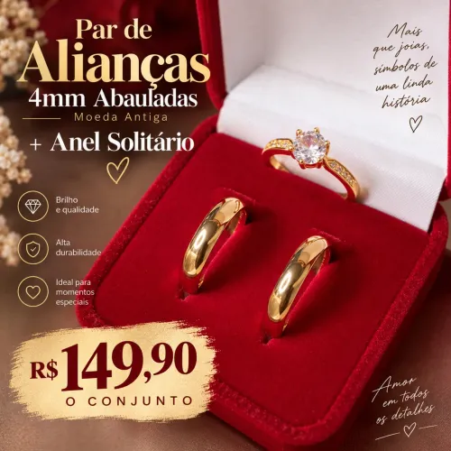 Par de alianças- Moeda antiga
