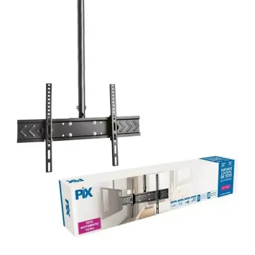 Suporte Tv E Monitores De Teto Ajustavel 37" A 70" Preto Px28