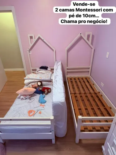 Cama Laqueada Casinha Solteiro