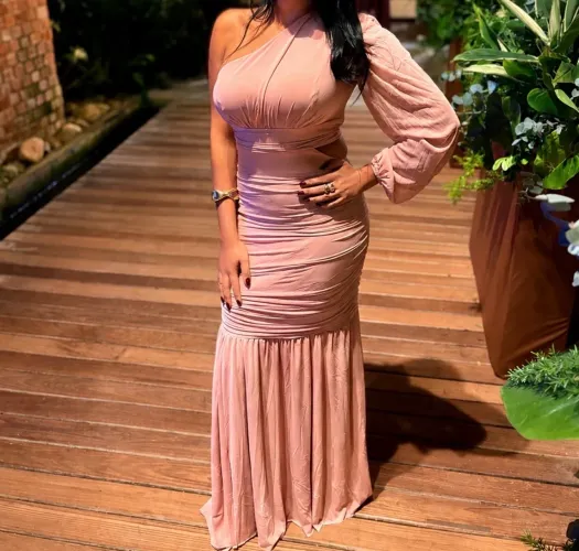 Vestido festa rosa seco Usado uma vez 