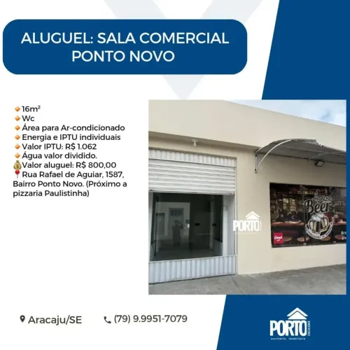 Imóvel para aluguel tem 16 metros quadrados em Ponto Novo - Aracaju - SE