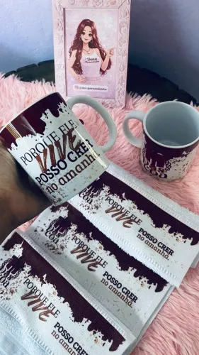 Kit presente caneca + toalha personalizada 