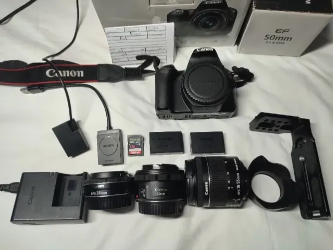 Canon SL2 em Excelente Estado + 3 lentes e 2 baterias (COM NOTA FISCAL)