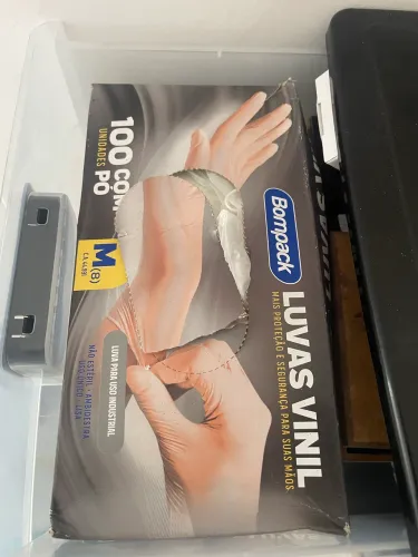 Luvas vinil com pó 100 unidades 