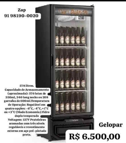 Expositor cervejeira Gelopar 578 lts