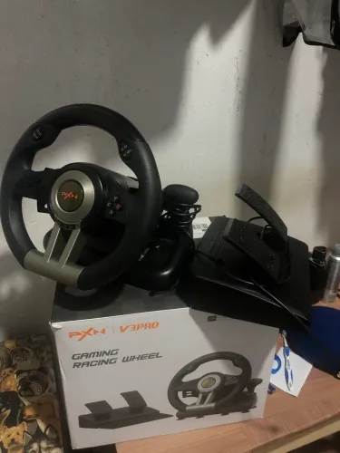 ? Volante PXN V3 Pro + Pedais - Semi Novo, Top pra Corrida!