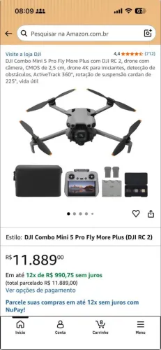 Drone Dji mini 5 pro more com Dji Rc 2