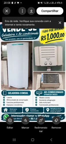 Geladeira e ar condicionado 