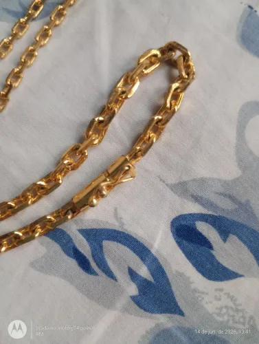 Kit cordão e pulseira elo cadeado 