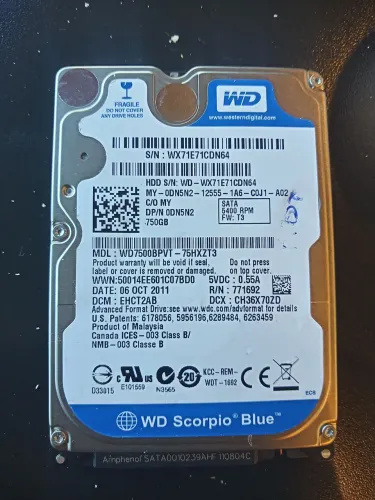 HD WD 750GB SCORPIO BLUE