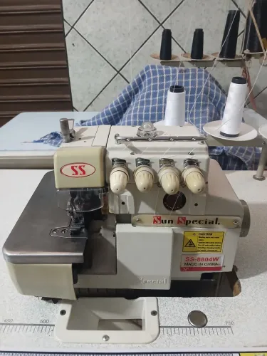 Máquina overlok ponto cadeia