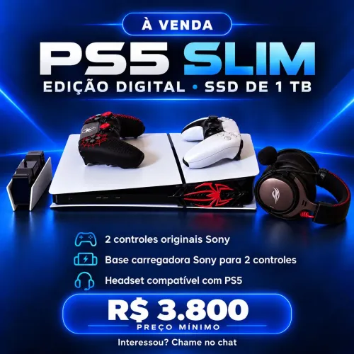 PS5 Slim midia digital SSD de 1TB
