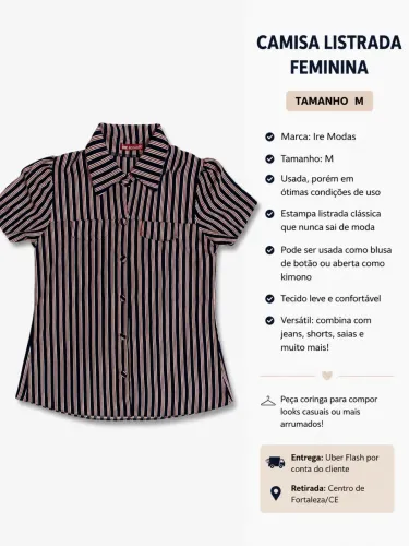 Camisa listrada feminina 