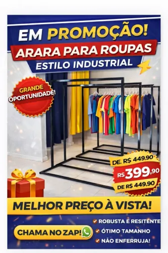 Arara Para Roupas - Estilo Industrial