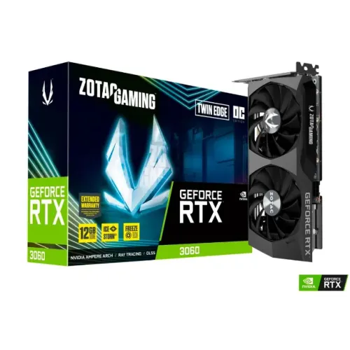 Placa de Vídeo RTX 3060 Twin Edge OC Zotac Gaming GeForce, 12GB GDDR6, 15 Gbps, Ray Tracin