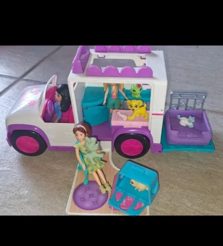 Play set Diversos itens e acessorios Polly Pocket carro petshop