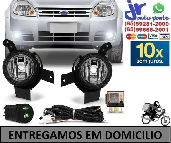 Kit farol de Milha  fiesta 2008 com Botão  Original