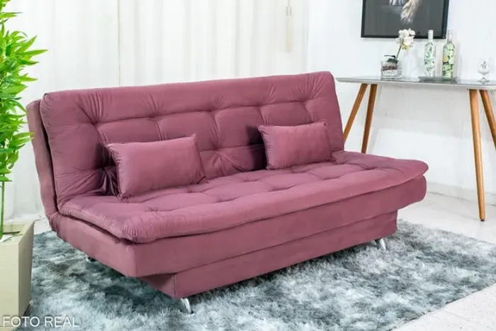 Promoção! Sofá Cama Salomé 1.80m Uva Frete Grátis - Até 12x