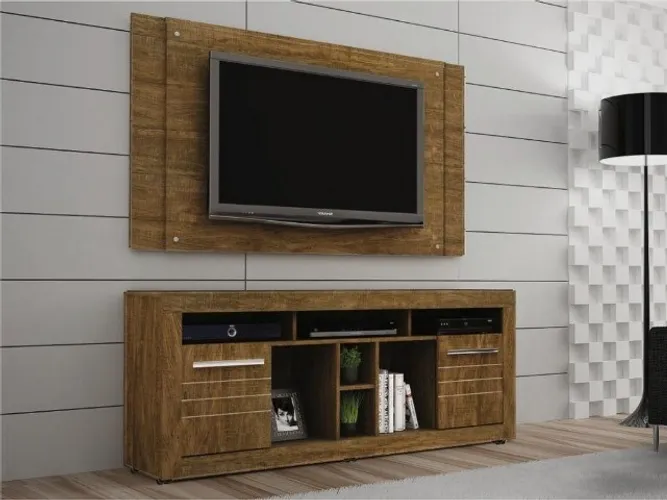 Rack c Painel Firenze 46? Ipê Até 12x - Frete Grátis