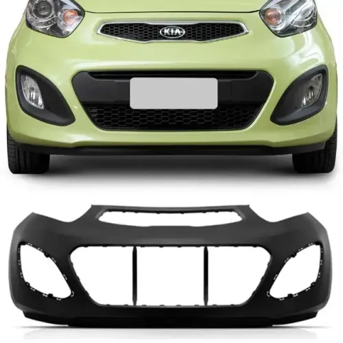 Parachoque Kia Picanto 2012 à 2014 - Furo Farol Auxiliar - Preto Liso - TYG