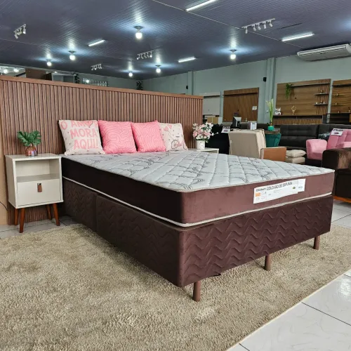 CONJUNTO BOX ORTOBOM EM ESPUMA D-33 QUEEN SIZE