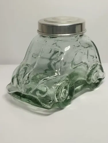 Baleiro de Vidro Formato de Carro Antigo 